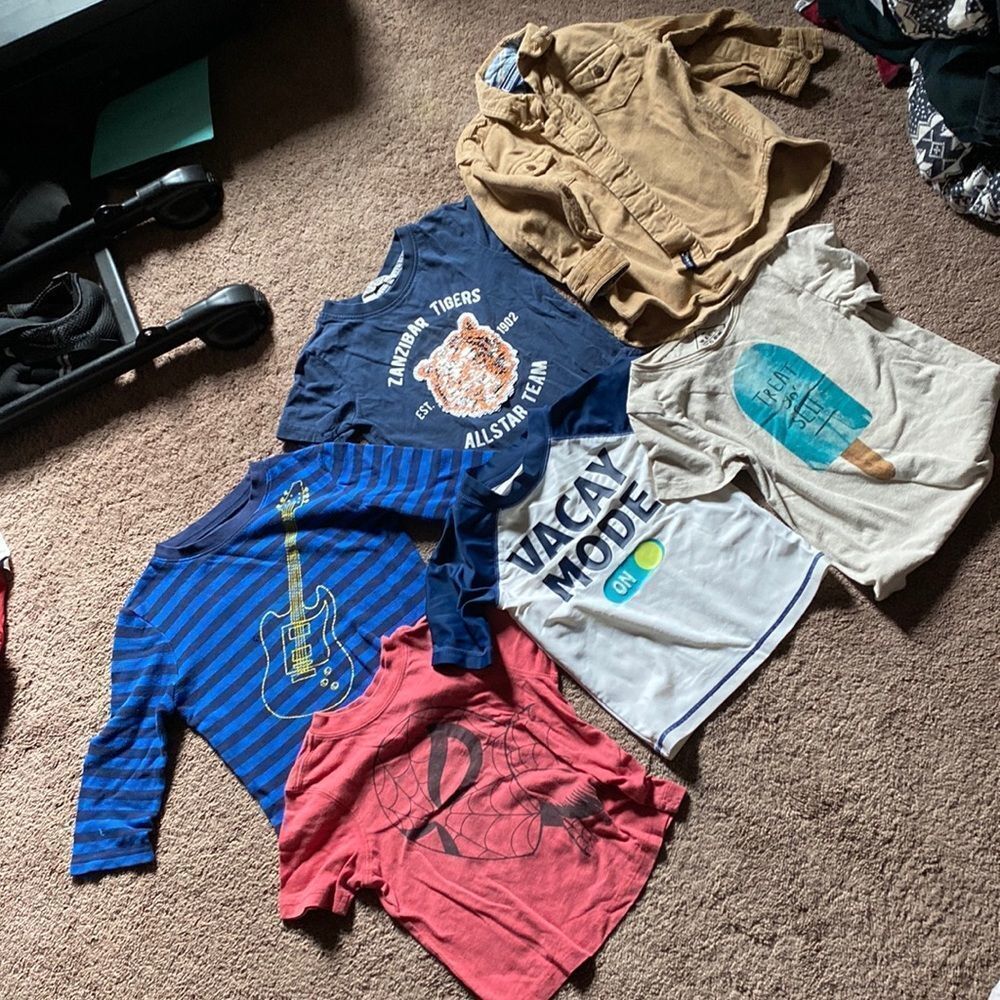 Bundle of 3T tops rash guard corduroy button up T shirt long sleeve